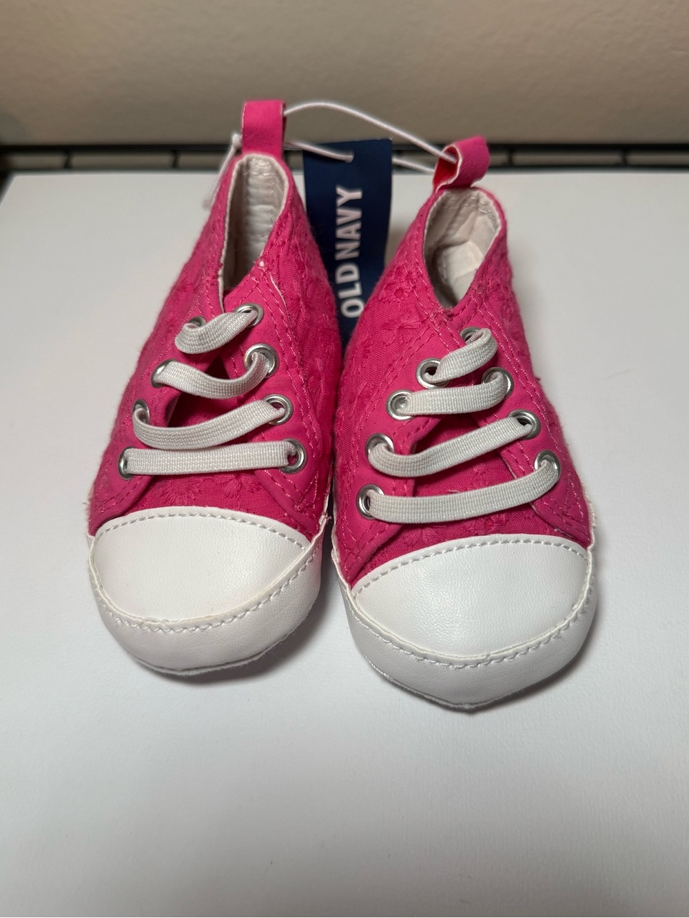 Old Navy Pink Lace Slip-On Baby Sneakers